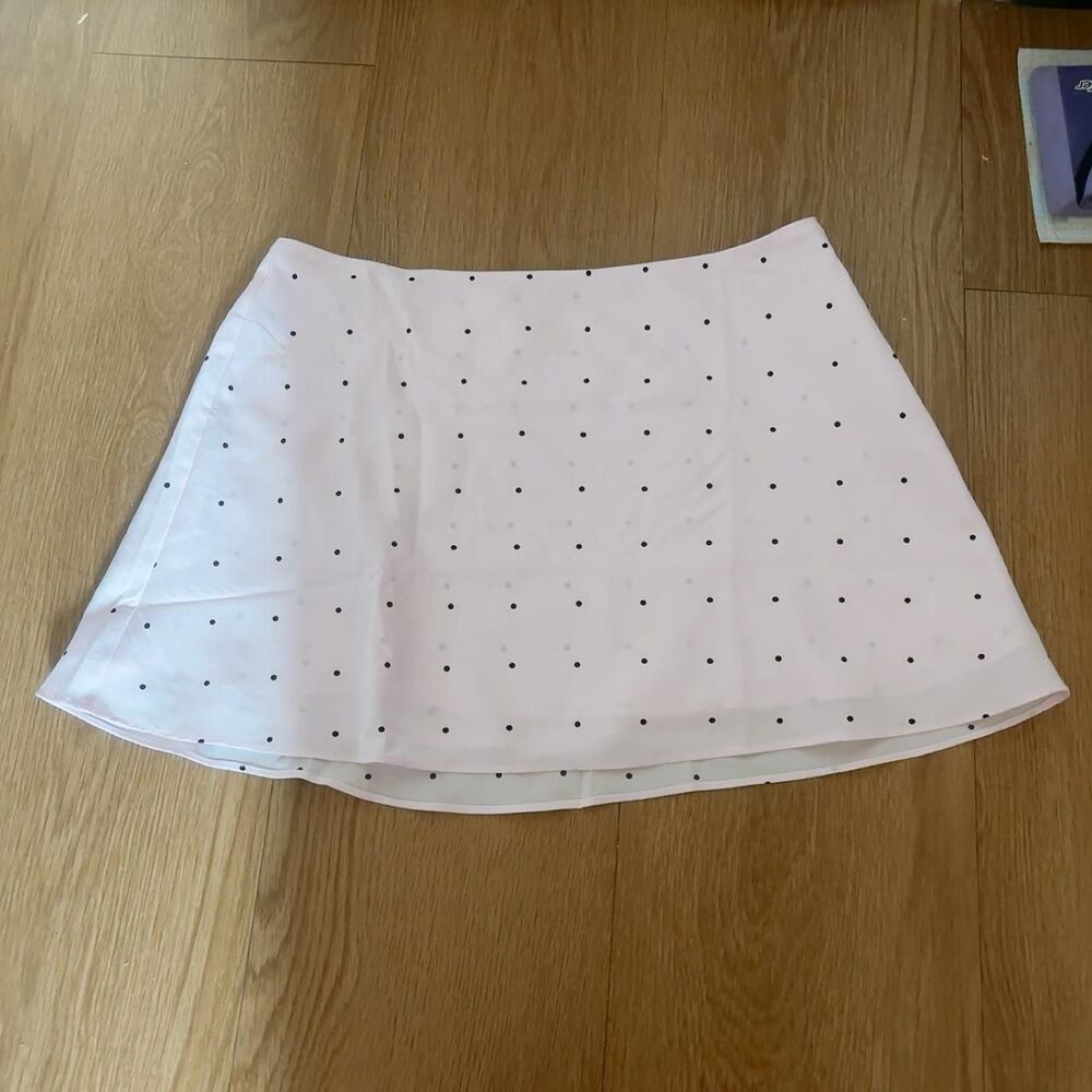 Victoria's Secret PINK baby pink mini skirt with black polka dots